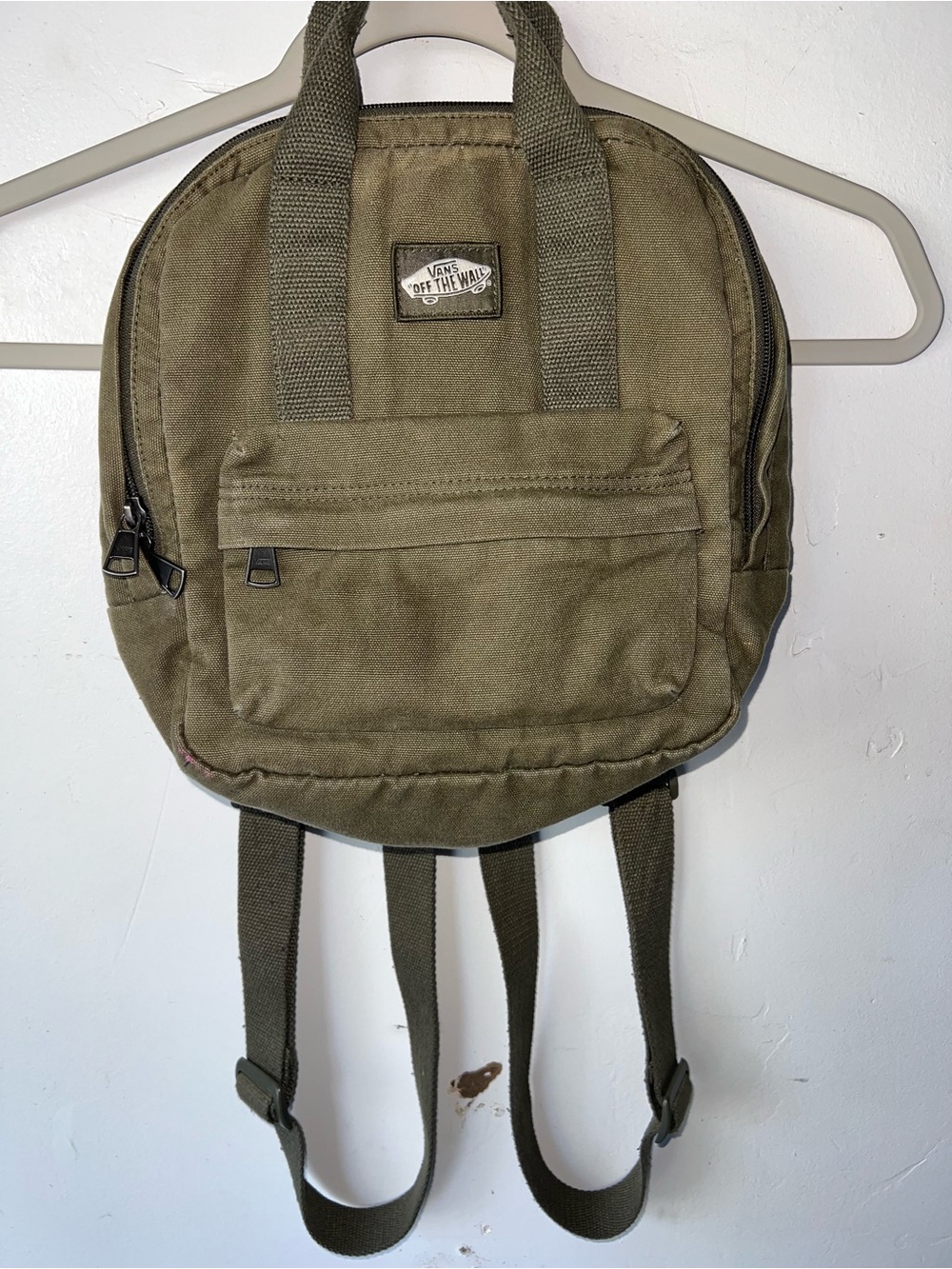 Vans Olive Canvas Mini Backpack
